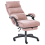Beliani Executive Chair EATON Chenille Pastel Pink 4