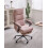 Beliani Executive Chair EATON Chenille Pastel Pink 2
