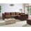 Beliani Modular Corner Sofa 4 Seater AXEBO Left Hand Brown Boucle 2