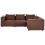 Beliani Modular Corner Sofa 4 Seater AXEBO Left Hand Brown Boucle 4