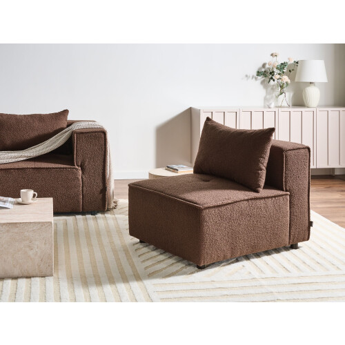 Beliani 1-Seat Section AXEBO Brown Boucle 1
