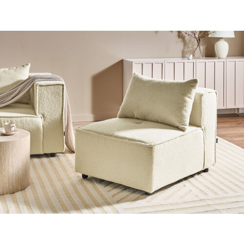Beliani 1-Seat Section AXEBO Off-White Boucle 1