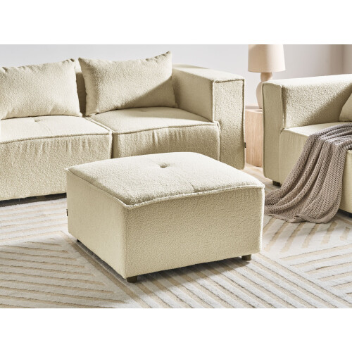 Beliani Ottoman AXEBO Boucle Off-White 1