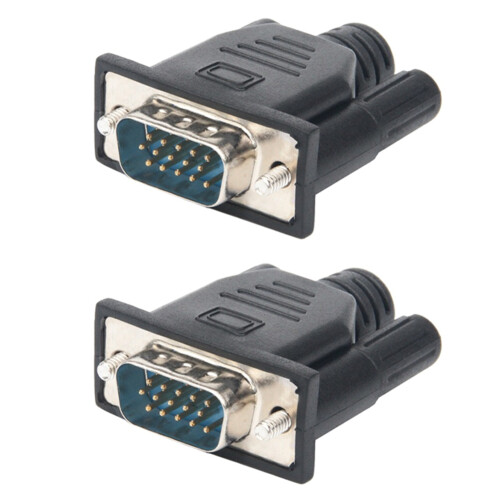 2PCS VGA Virtual Display Adapter Maschio Dummy Plug EDID Headless  Emulator Lock Plate VGA Video Card Spoofer