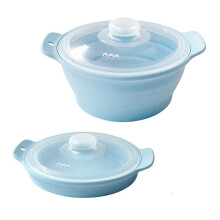 Cuiseur Vapeur Micro-Ondes en Silicone de 1,25 L (42 Oz) avec Poignée, Idéal pour la Cuisson des Légumes, des Fruits de Mer, des Restes et Du Riz.