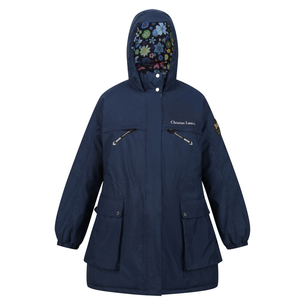 Regatta (14 Uk, Navy Marl) Womens/Ladies Christian Lacroix Cailar Logo Longline Waterproof Jacket