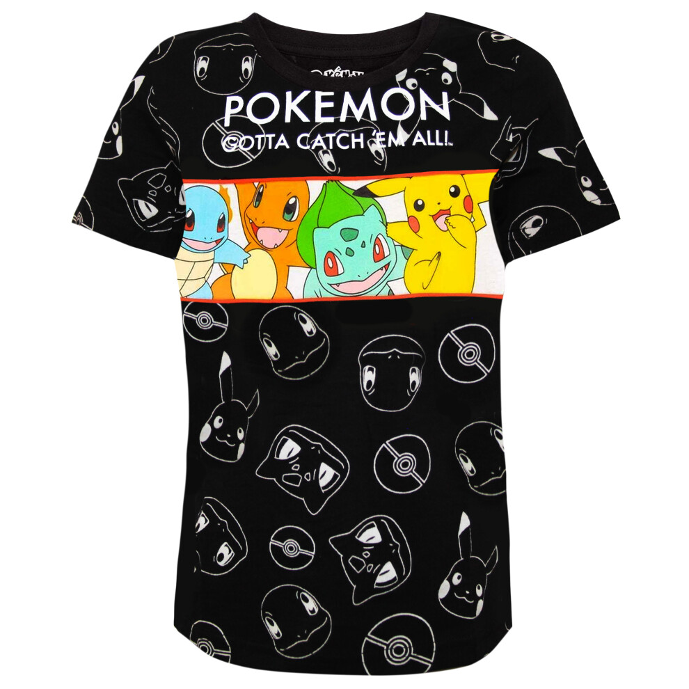 Pokémon (5-6 Years, /White) Pokemon Boys Characters T-Shirt Black