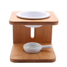 Ceramic Aroma Oil Candle Holder Wooden Household Candle Lamp Holder Aromatherapy Burner Home Decoration