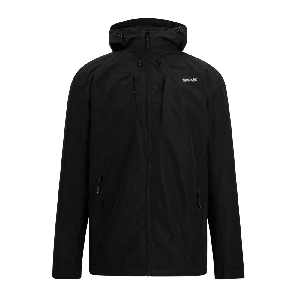 Regatta (S, ) Mens Calderdale Colour Block Waterproof Jacket Black
