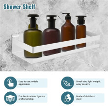 EtagèRe de Douche Sans PerçAge Panier de Douche Auto-AdhéSif EtagèRe de Douche en Acier Inoxydable EtagèRe de Salle de Bain Brossé 30 Cm