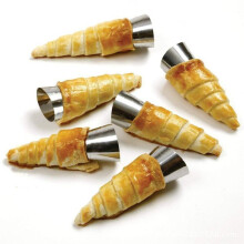 20 PièCes Moules en Corne de CrèMe en Acier Inoxydable CôNe en Forme de Moule Tubulaire pour Tubes de Cannoli avec Brosse de Nettoyage