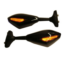 1 Paire de RéTroviseurs LED pour Moto avec LumièRe pour YZF R1 R6 FZ1 FZ6 600R R3 Miroir de Recul LED