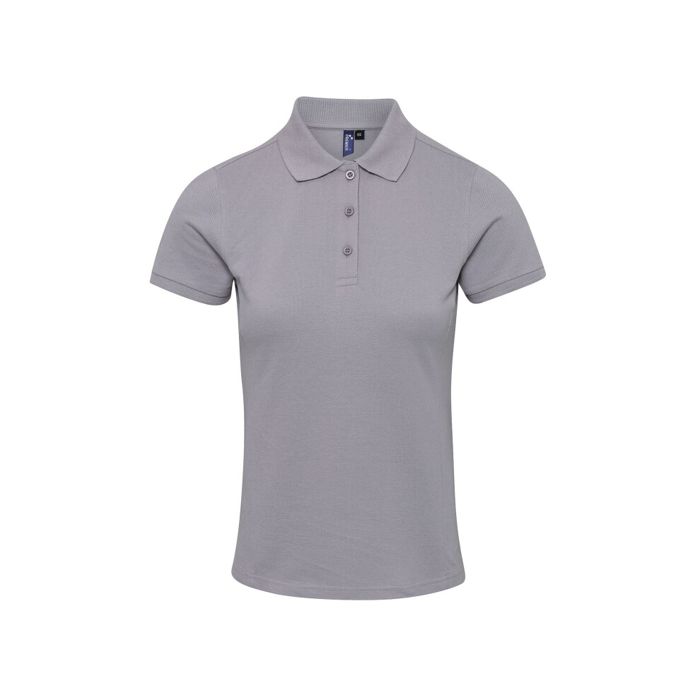 Premier (Xs, ) Womens/Ladies Coolchecker Plus Piqu Polo With Coolplus Silver