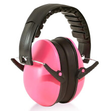 Cuffie Antirumore di Piccole Dimensioni, Regolabili, con Riduzione del Rumore, Ideali per Studiare, Dormire e Viaggiare, Colore Rosa.