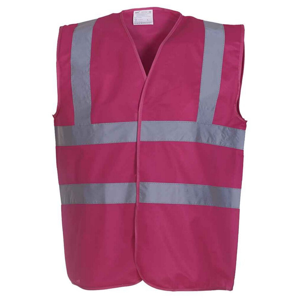 (M, Raspberry) Yoko Mens Band & Brace Hi-Vis Vest 5063470518432