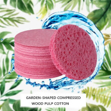 50PCS Cleansing Pads for Face Compressed Facial Sponges Turmeric Cleanser Pads for Skin Cleansing and Exfoliating,A