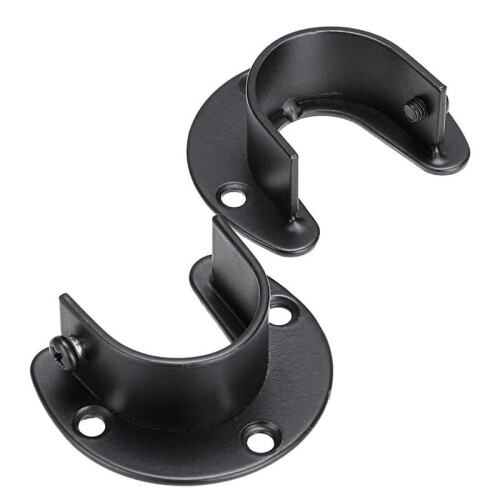 4PCS Closet Rod Brackets Support Flange Holders with Screws U Shaped Wardrobe Bracket Pole Socket End Caps for 32mm Rods