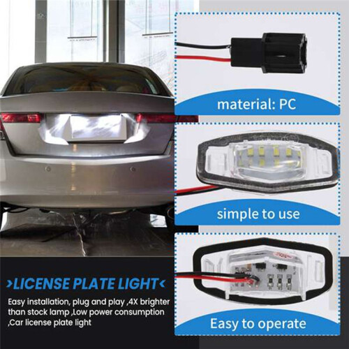 4 Pezzi di Luce Targa A LED per Auto, Lampada Luce Targa per   per  Accord Nera 2