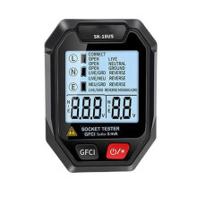 Outlet Detector Battery Powered Sock Detector Backlit Display US Ground Live Neutral Wire Polarity Phase Check