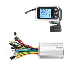 Electric Bike Controller Electric Scooter Controller 124DX 24V/36V/48V 350W Brushless Controller with LCD Display Panel