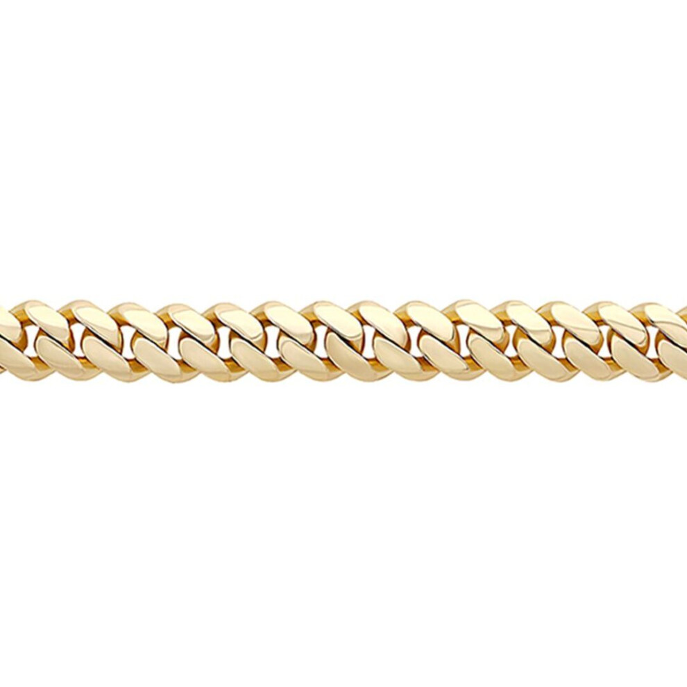 Jewelco London (22) Men's Solid 9Ct Yellow Gold Domed Cuban Curb 8.5Mm Chain Link Necklace - Jbb454