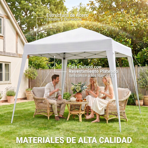 Outsunny Carpa Plegable Blanco 240 x 240 x 250 cm 1