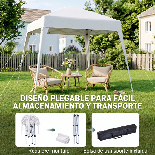 Outsunny Carpa Plegable Blanco 240 x 240 x 250 cm 2
