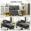Homcom Sofá Cama Individual Gris 98 x 71 x 82 cm 4