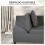 Homcom Sofá Cama Individual Gris 98 x 71 x 82 cm 6