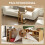 Homcom Mesa Auxiliar Marrón 40 x 30 x 69 cm 4