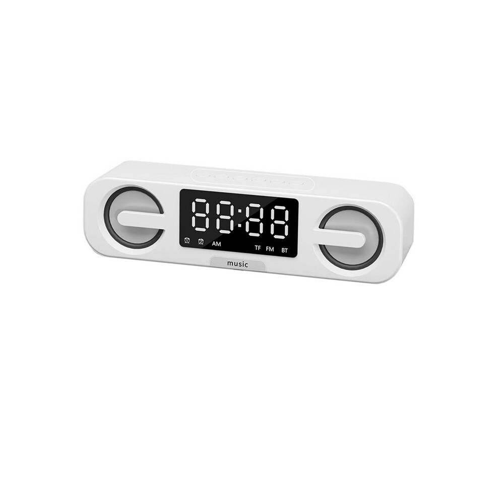 Clock Speaker, Led Hd Mirror, Fm Radio Function, Multi-Function Playback Audio White 6033965429344