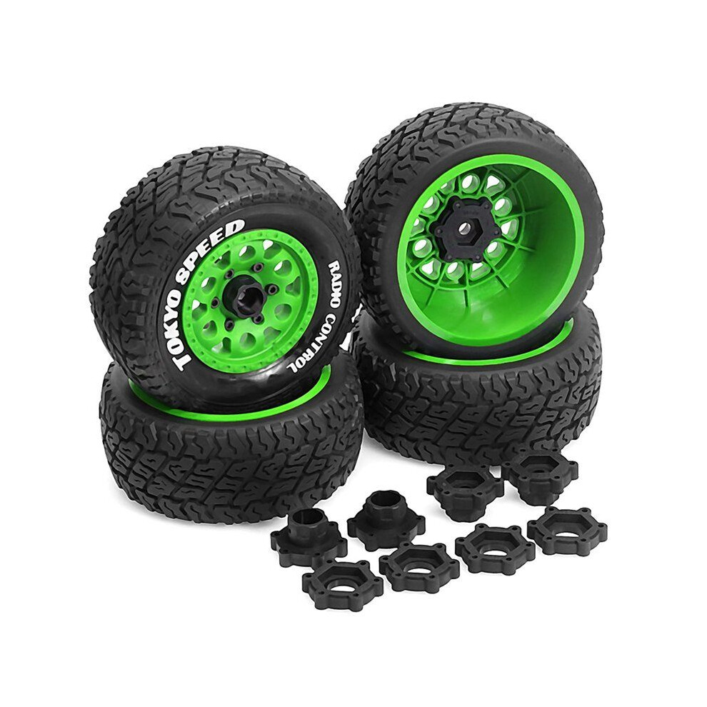 Desert Short Course Truck Tire 110Mm With Multi-Size Wheel Hex For Various Rc Cars Green 4713950453401