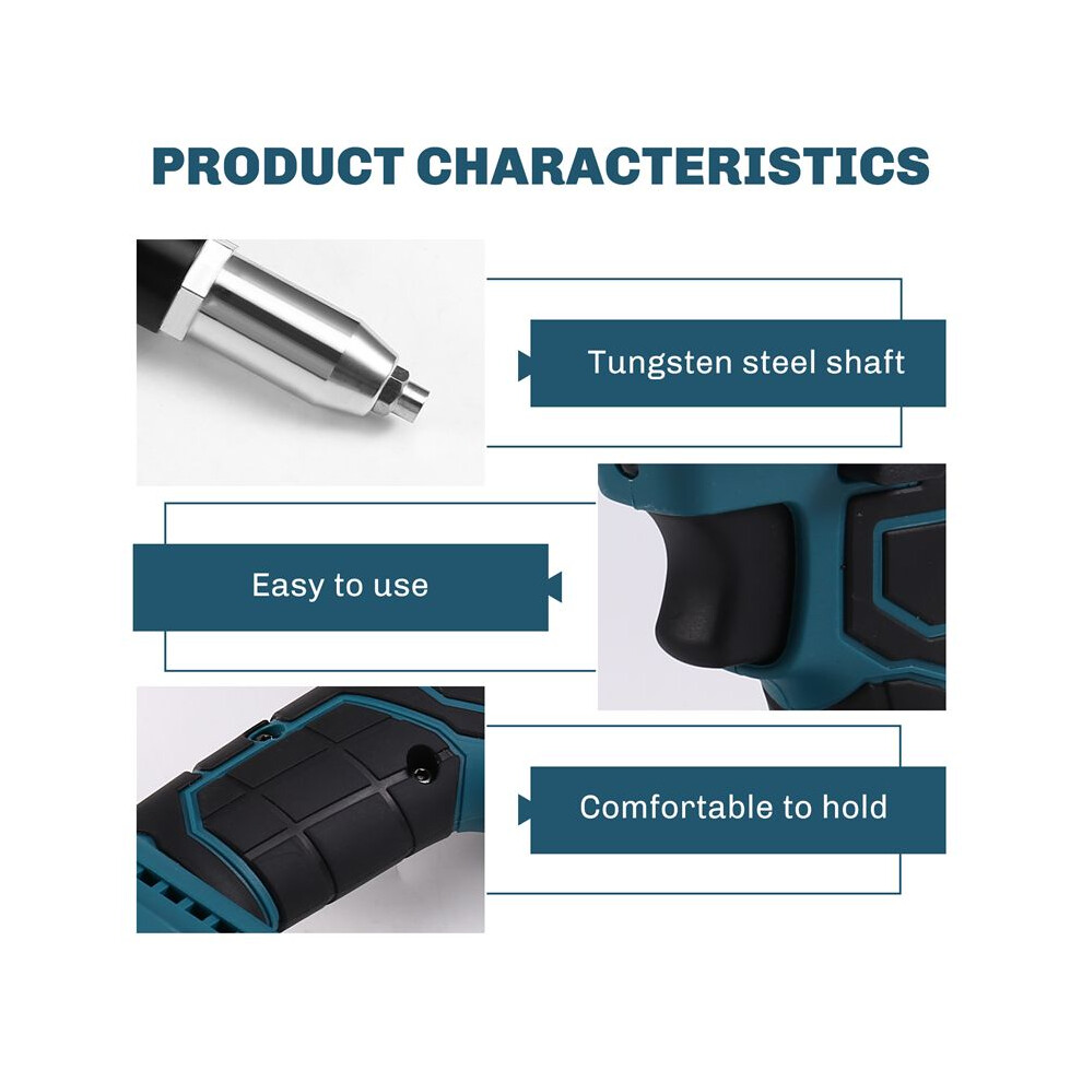 Cordless Electric Rivet Gun 2.4-4.8Mm Rechargeable Blind Riveter Nut Gun With Led For 18V Battery Not Include 4711546526560