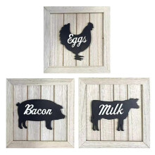 Framed Wall Art Framed Artwork 3 PCS Modern Room Decor Beautiful Wall Sculptures Home Furnishing Decoration for Porch A