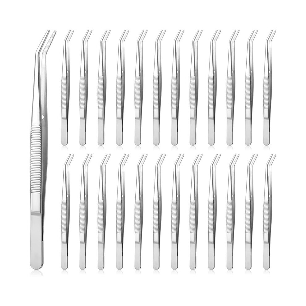 Tlily Stainless Steel Tweezers For Crafting With Curved Serrated Tip Multipurpose Forceps Sewing Machine Tweezers