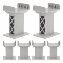12-Pack Grey Railway Bridge Supports Compatible with Wooden Train Systems