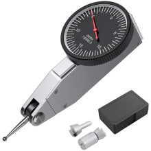 Indicador de Teste de Dial com Estojo de Armazenamento, 0-0.03"/0.0005" Indicador de Teste com 2 Grampos de Dovetail de Aço 3/8'' e 5/32''