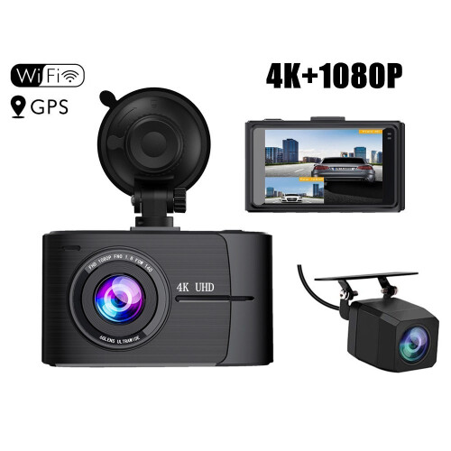 4K dual dash cam RNCYN Νυχτερινή όραση Ενσωματωμένο GPS Ασύρματη 2