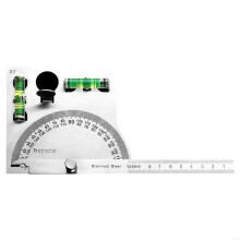 Règle D'Angle Multifonctionnelle Universelle en Acier Inoxydable, Réglable à 180 Degrés de Haute Précision B