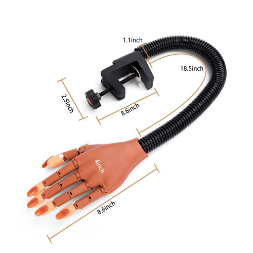 Nail Training Hand - RNCYN - Durable Plastic - Flexible Joints - Black Color 2