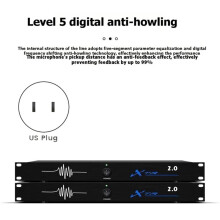 2.0 Digital Audio Processor with Digital Feedback Suppressor Six-Speed Frequency Shift to Suppress Feedback US