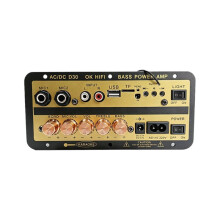 Audio Amplifier Board with Display USB TF Player DIY Audio for Karaoke Home Car DC12-24V AC110-220V EU Plug