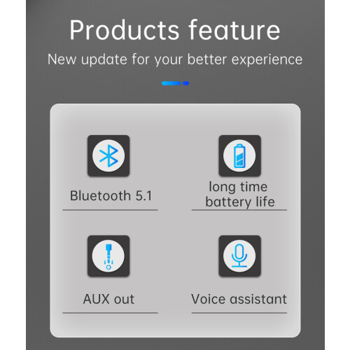 Ασύρματος δέκτης Bluetooth RNCYN Bluetooth V5.1 Διάρκεια μπαταρίας 2