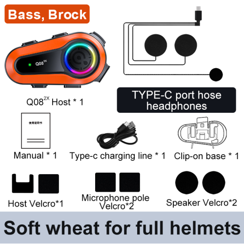 Bluetooth motorhelm - RNCYN - Bluetooth - 2-persoons intercom - AI stemassistent - Harde microfoon 2