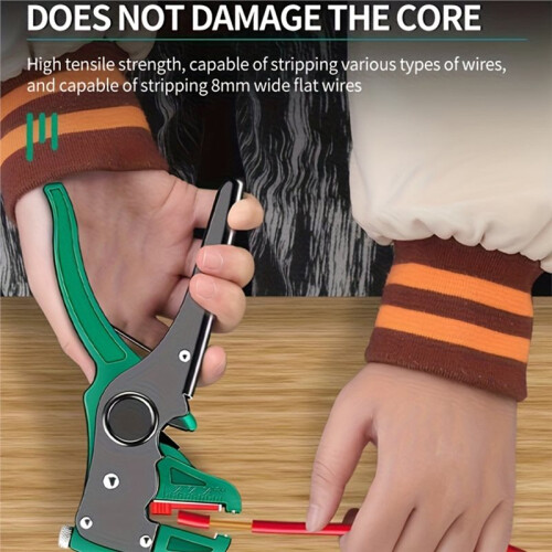 Automatic Wire Stripper with Flatwire Cutter,Automatic Wire Stripper Adjustable Length for Electricians 2
