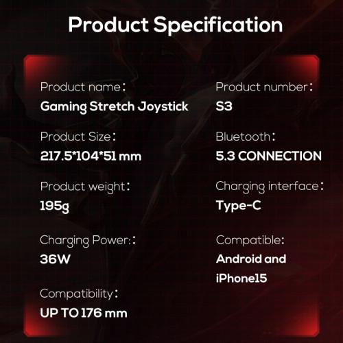 Mobile Gamepad RNCYN Επεκτάσιμο έως 176 mm Σύνδεση τύπου C S3 Λευκό 1