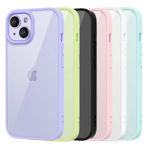 Transparente, stoßfeste Silikon-Bumper-Hülle mit farbiger Rückseite für iPhone X oder XS 1