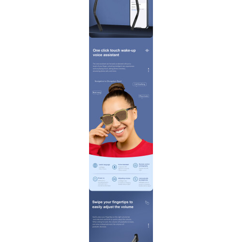 Έξυπνα γυαλιά RNCYN G06T Music Player BT Call Φωνητικός έλεγχος 2