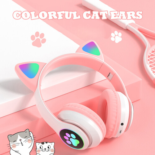 Cuffie wireless per bambini - RNCYN - STN-28 - Orecchie per gatti - Microfono integrato - Bluetooth 5.0 1