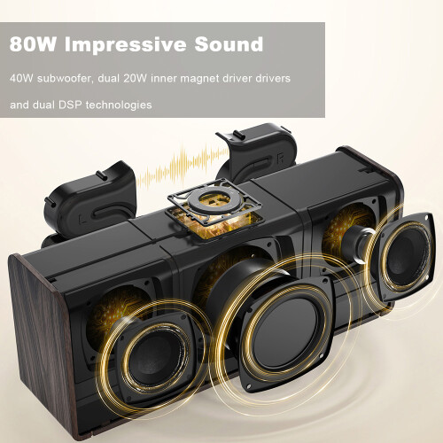 Ασύρματο Ηχείο με Subwoofer RNCYN 80W Λευκό TWS Pairing 18 Ώρες 2